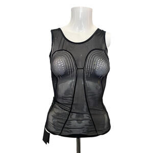 NWT Lascivious Bodysuit Stardust Black Mesh Rhinestone Small S